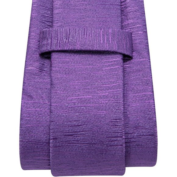 Sophisticated Purple Silk Tie with Textured Pattern - Picture 3 of 7